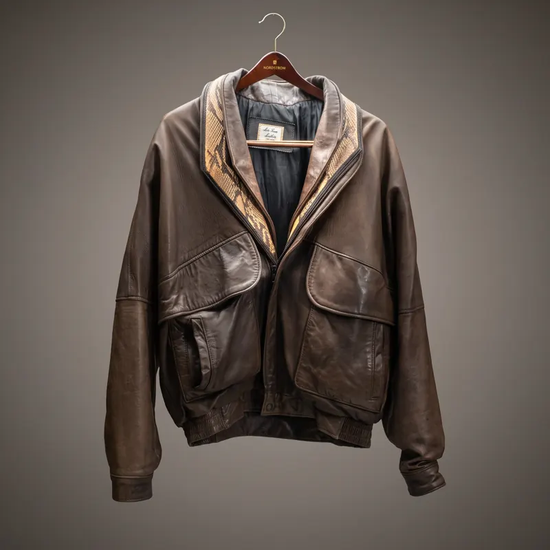 Brown leather jacket